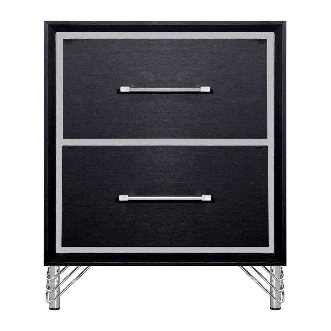 Ava 2 Drawer Nightstand-Ebony