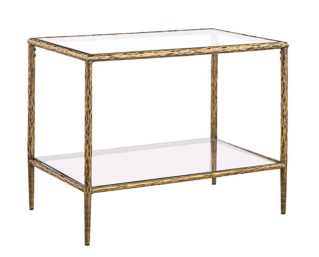 Helma End Table, Matte Gold
