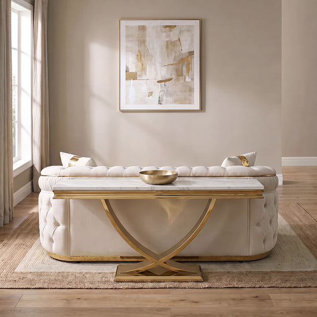 Wettingen Sofa Table, Gold/White - view 3