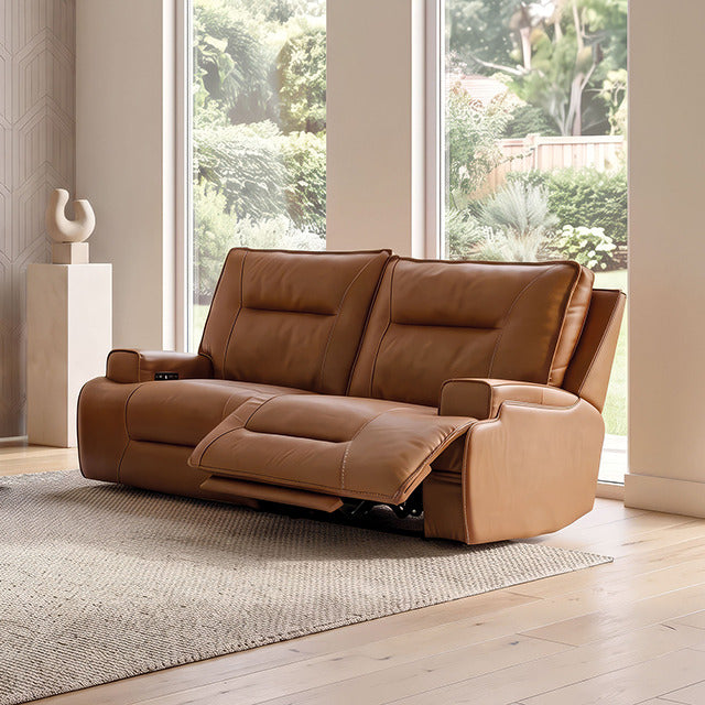 Dallas Oversized Power Loveseat, Camel Brown - view 9