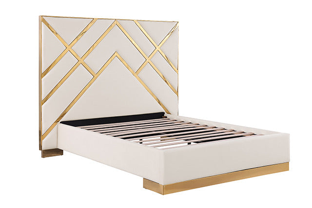 Stavola Bed, Gold/White