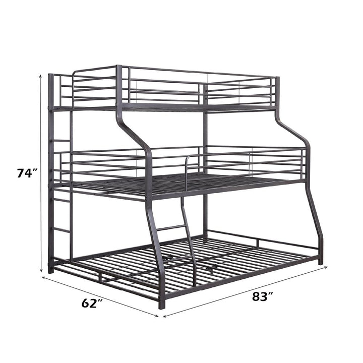 Caius II Twin/Full/Queen Bunk Bed – dimensions diagram