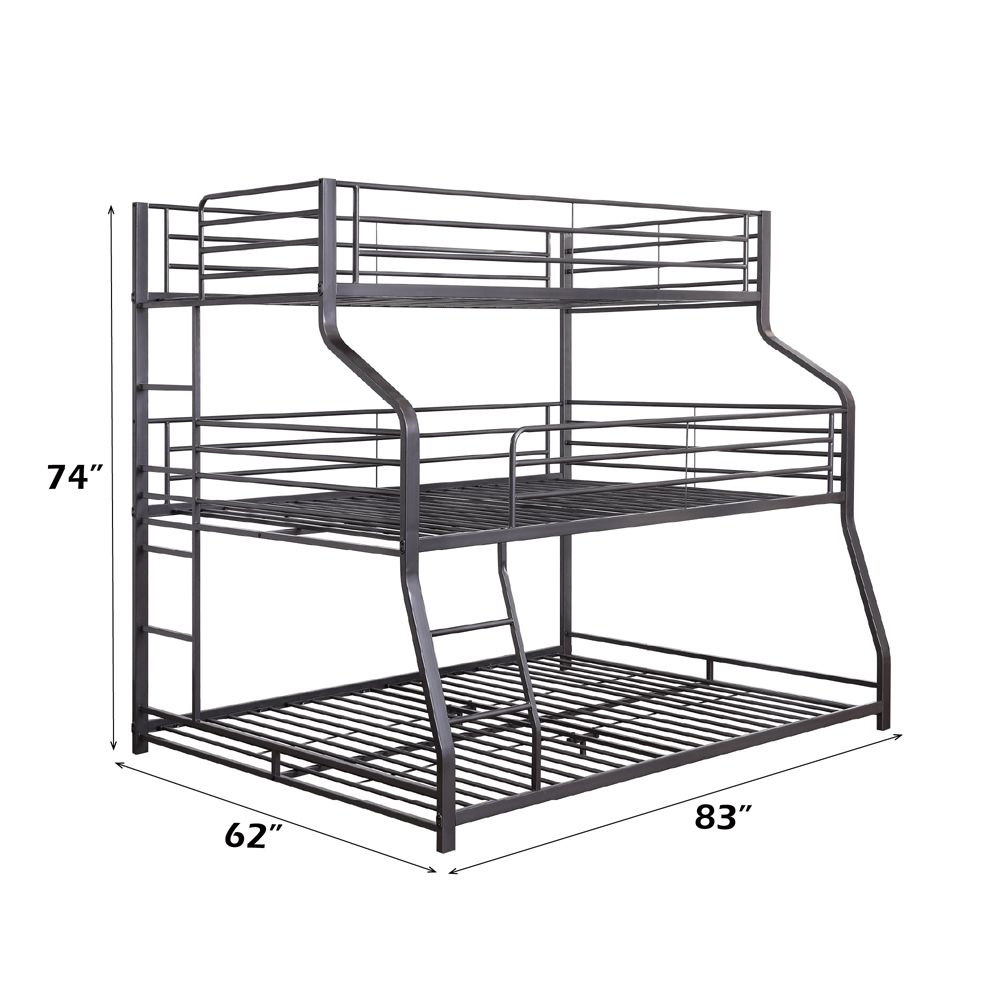 Caius II Twin/Full/Queen Bunk Bed – dimensions diagram