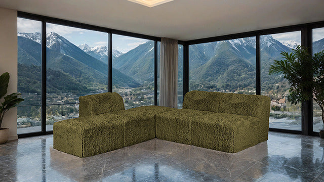 Nappi L-Sectional, Olive Green - view 5