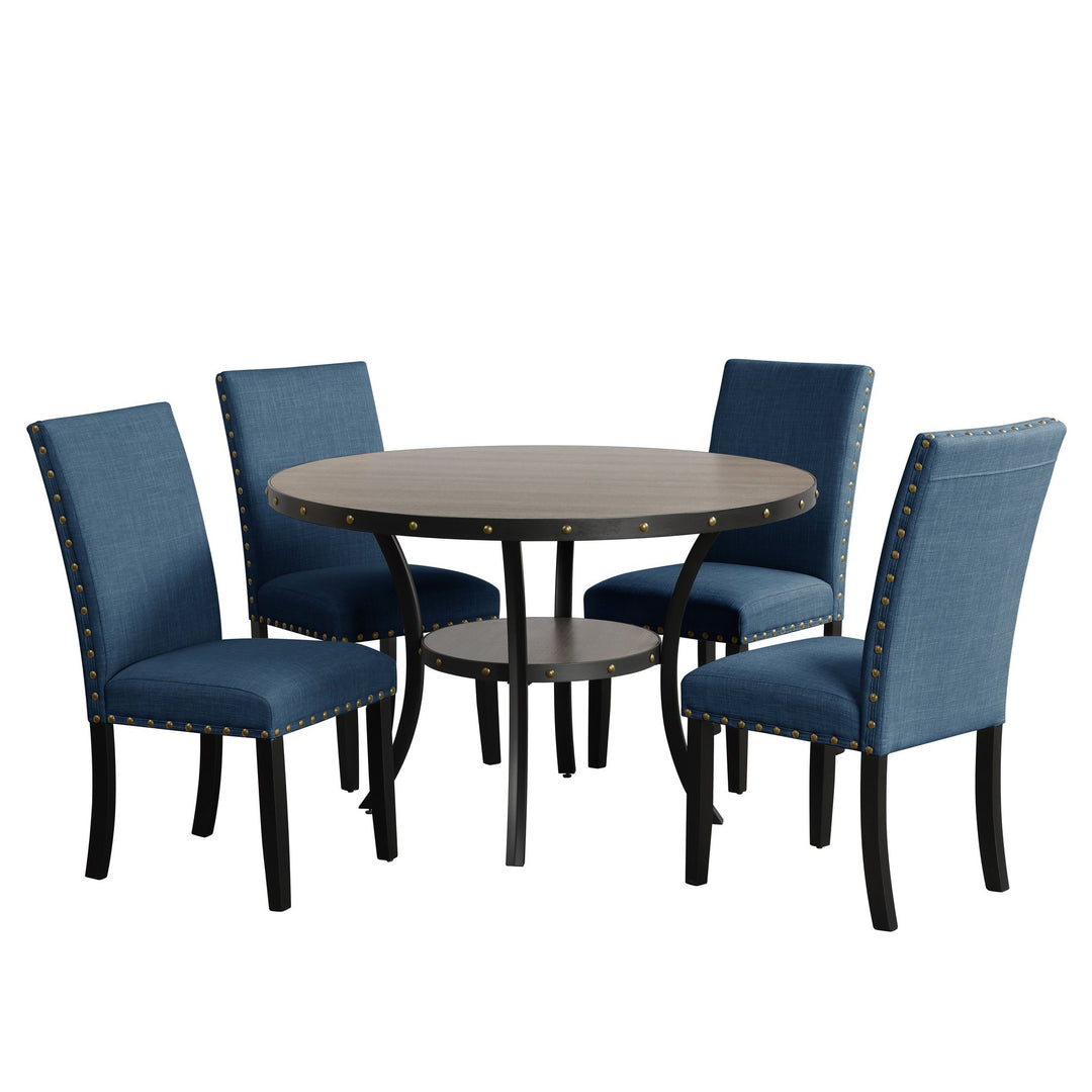 Crispin 48" Round Dining Table-Gray