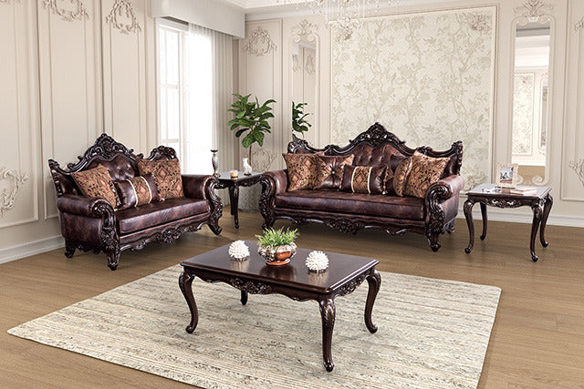 Palencia Sofa, Dark Cherry/Brown - view 2