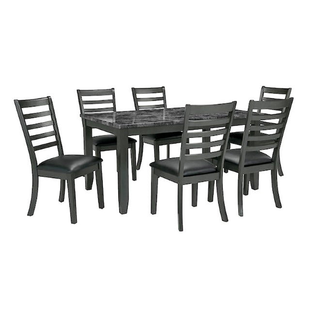 Adia 7 Pc. Dinning Table Set, Dark Gray