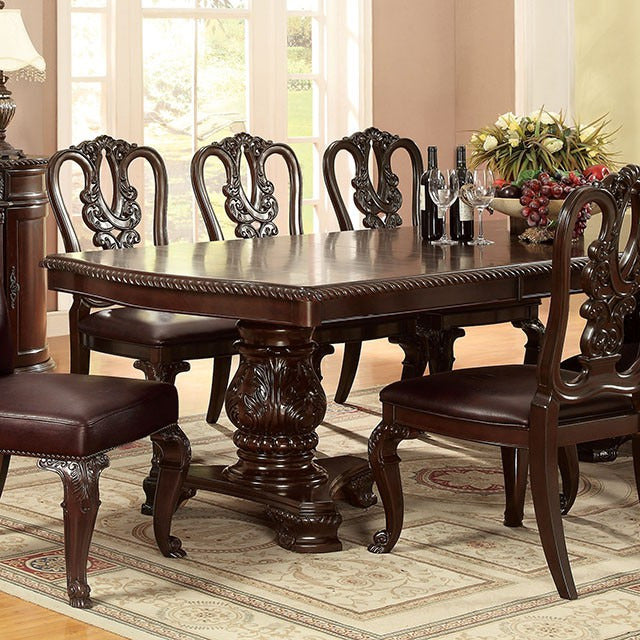 Bellagio 9 Pc Dining Table Set, Brown Cherry