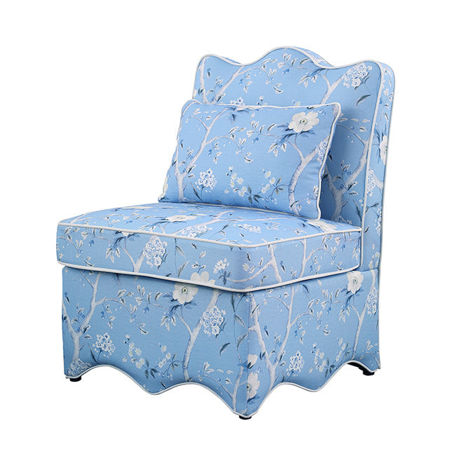 Hemsworth Accent Chair, Chinoiserie Sky Blue/White