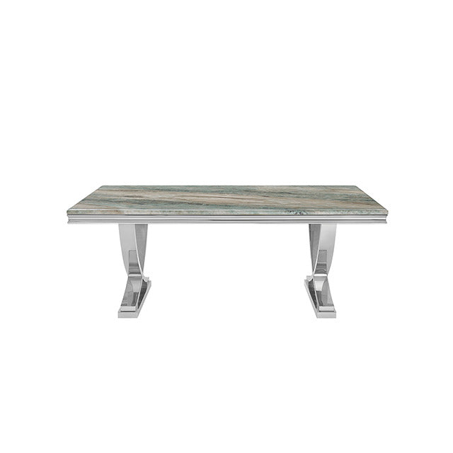Wadenstil Dining Table, Green/Chrome - view 2