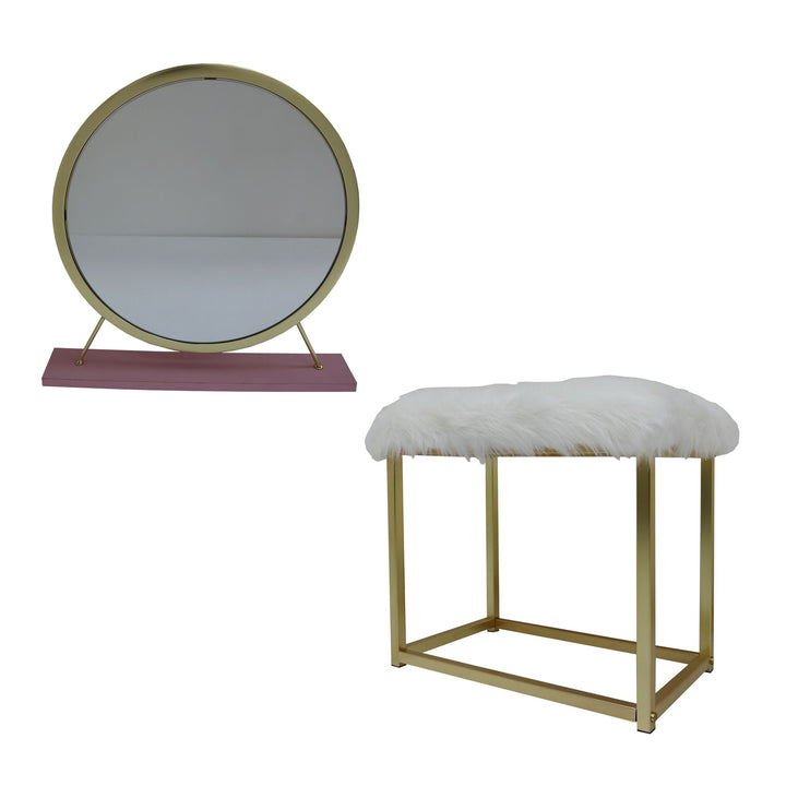Adao Vanity Mirror &amp; Stool
