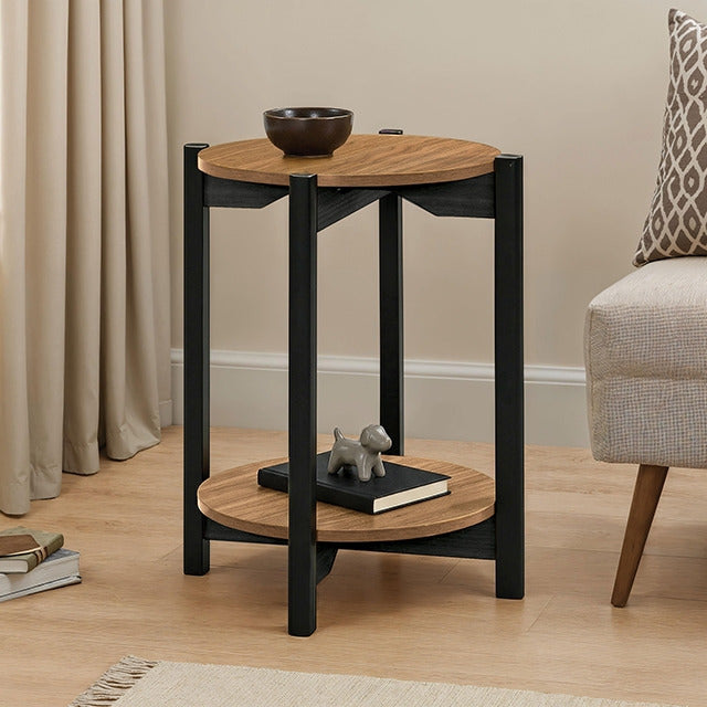 Hyde Round End Table, Walnut - view 3