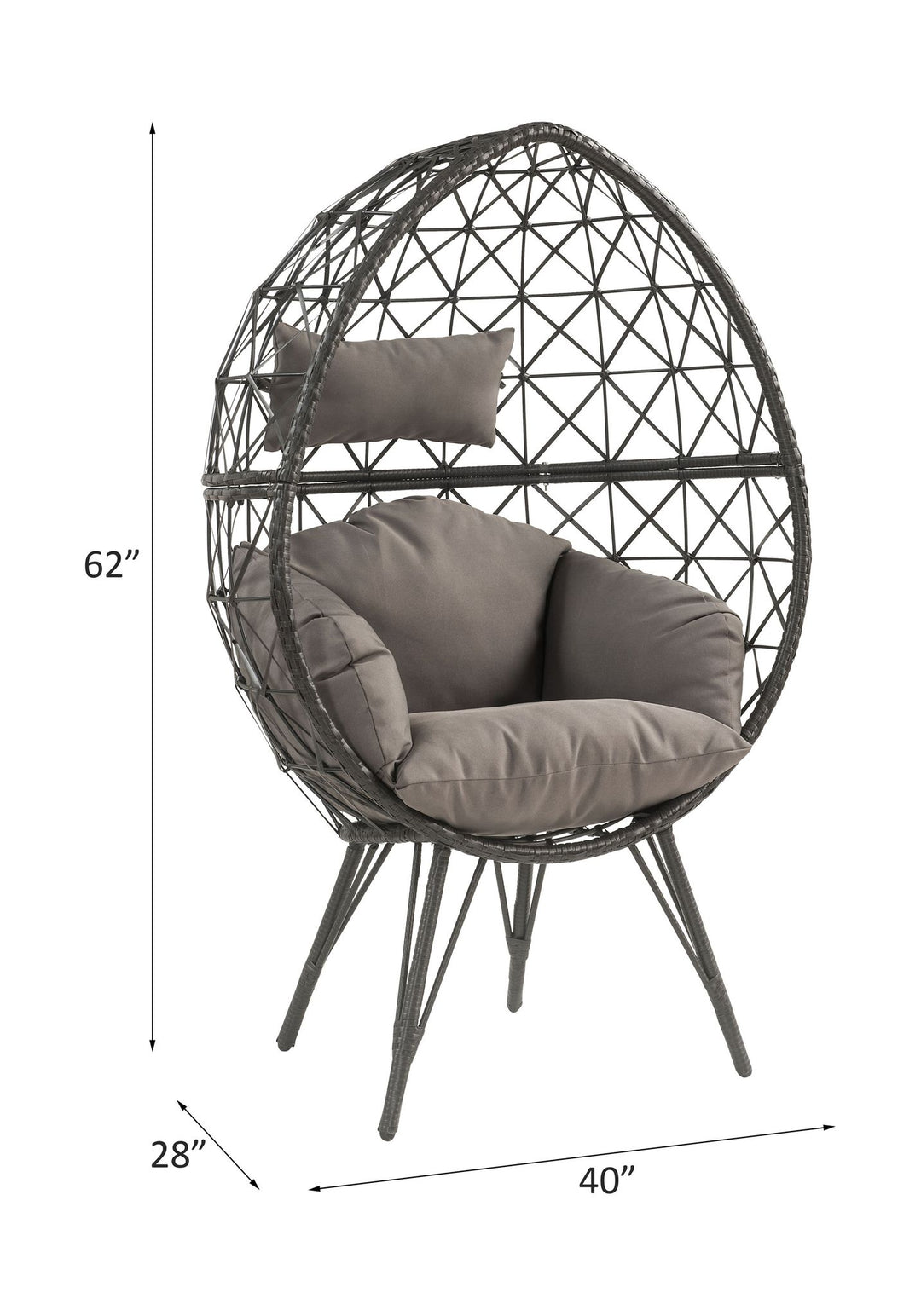 Aeven Patio Lounge Chair – line drawing