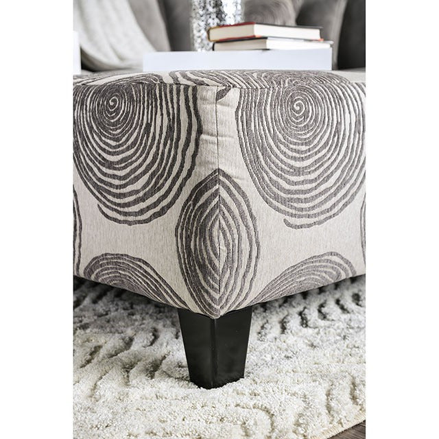 Bonaventura Ottoman, Gray/Pattern - view 3