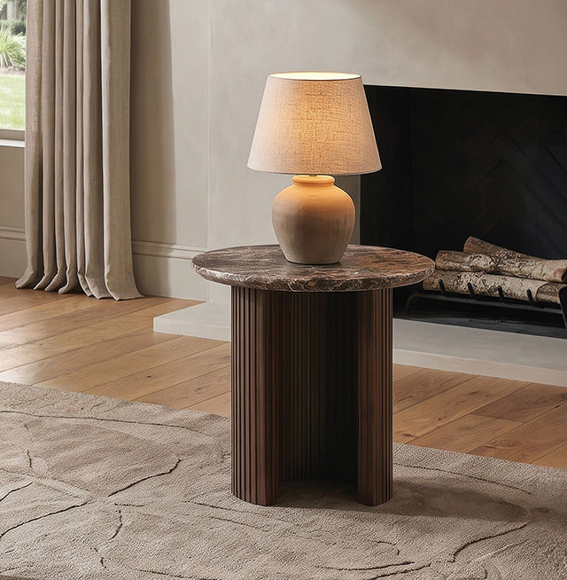 Alvik End Round Table, Dark Brown/Walnut - view 2
