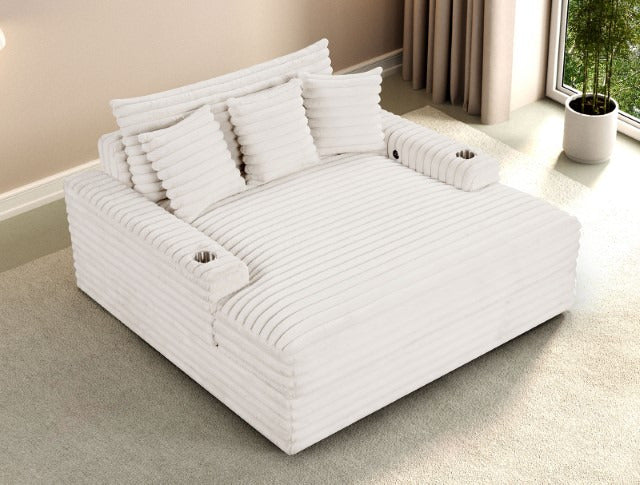 Veyrier 2 Arm Chaise, White - view 3