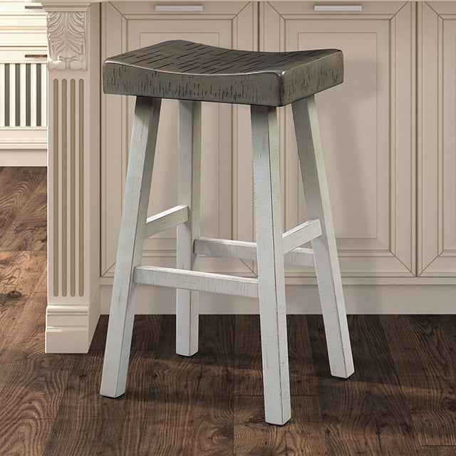 Biasca 29" Stool, White/Gray