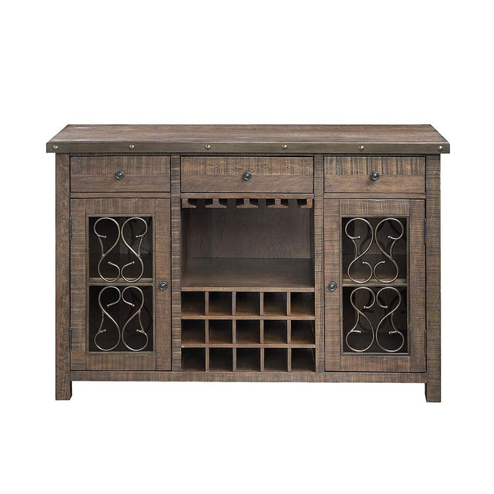 Raphaela Server with Cup Holder &amp; Wine Rack