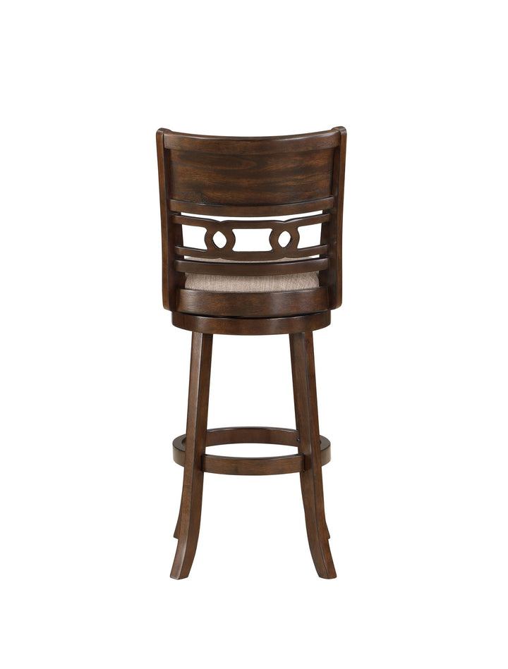 Gia  29" Swivel Barstool-Cherry W/brown Fabric Seat