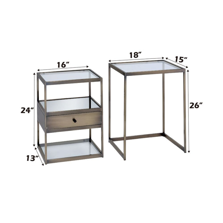 Enca Nesting Table Set – dimensions diagram