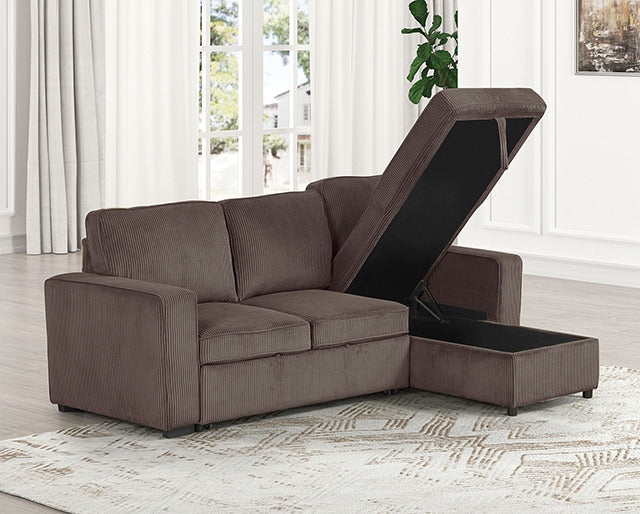 Yves Sectional, Brown - view 3