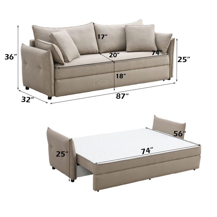 Irina Sofa W/Sleeper – dimensions diagram