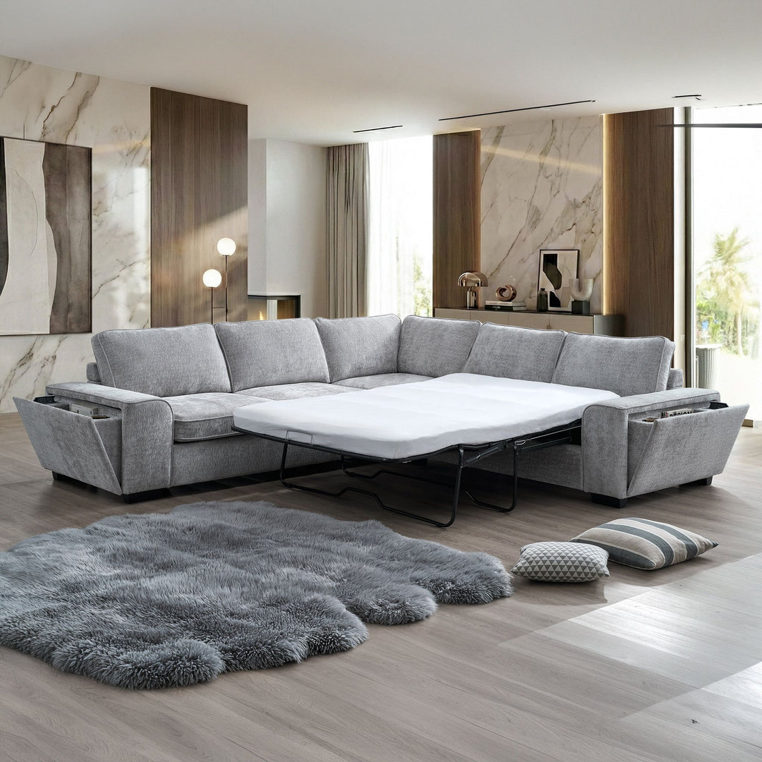 Dayne Raf Full Size Sleeper Loveseat-Gray