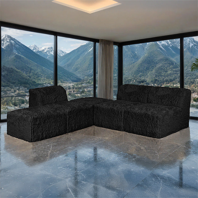 Nappi L-Sectional, Black - view 4
