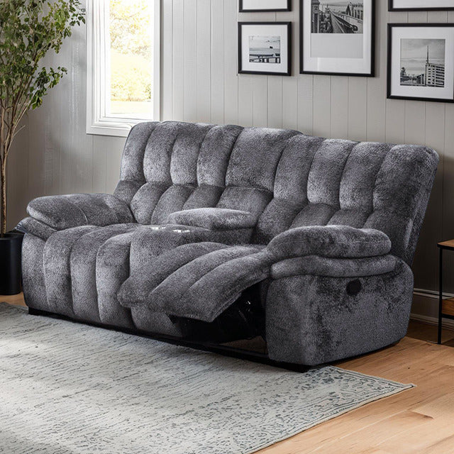 Hieronymus Manual Loveseat, Dark Gray