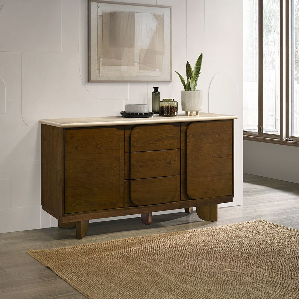 Kasha Server with Natural Marble Top