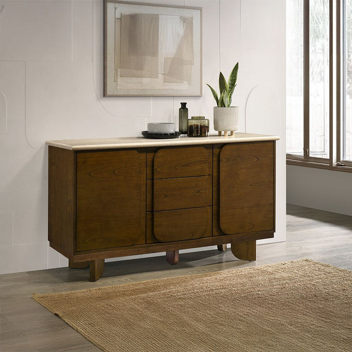 Kasha Server with Natural Marble Top