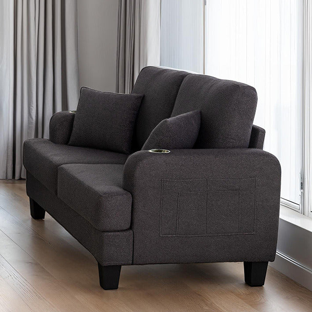 Cinderford Loveseat, Dark Gray