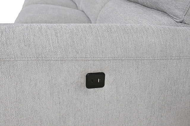 Brande Power Sectional, Right Chaise, Light Gray - view 2