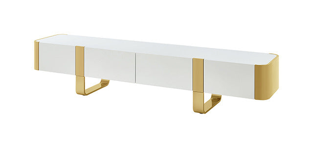 Larvik Tv Stand White W/ Gold Frame