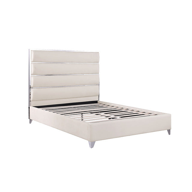 Andriola Bed, White/Chrome
