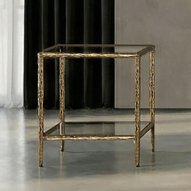 Helma End Table, Matte Gold - view 5