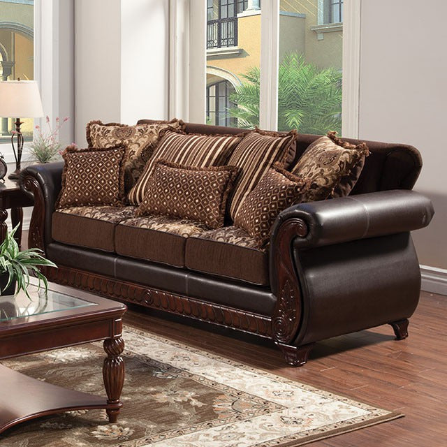 Franklin Sofa, Dark Brown/Tan