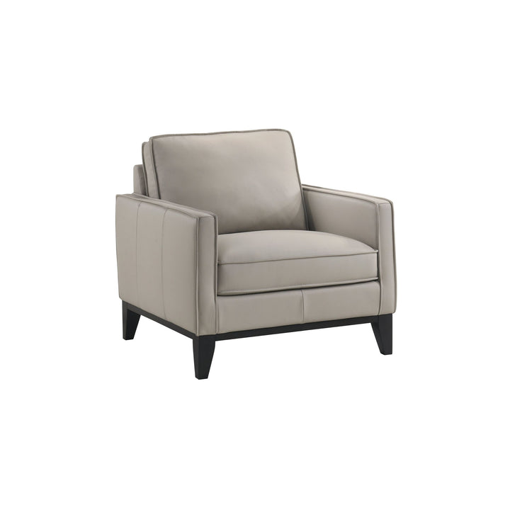 Aaron Leather Chair-Mist Gray