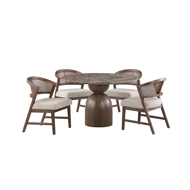 Cirava 5 Pc. Dining Table Set, Dark Brown/Walnut - view 2