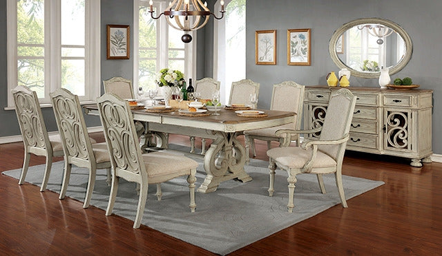 Arcadia 9 Pc Dining Table Set, Antique White - view 2