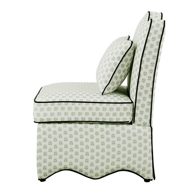 Hemsworth Accent Chair, Paisley Green/White - view 3
