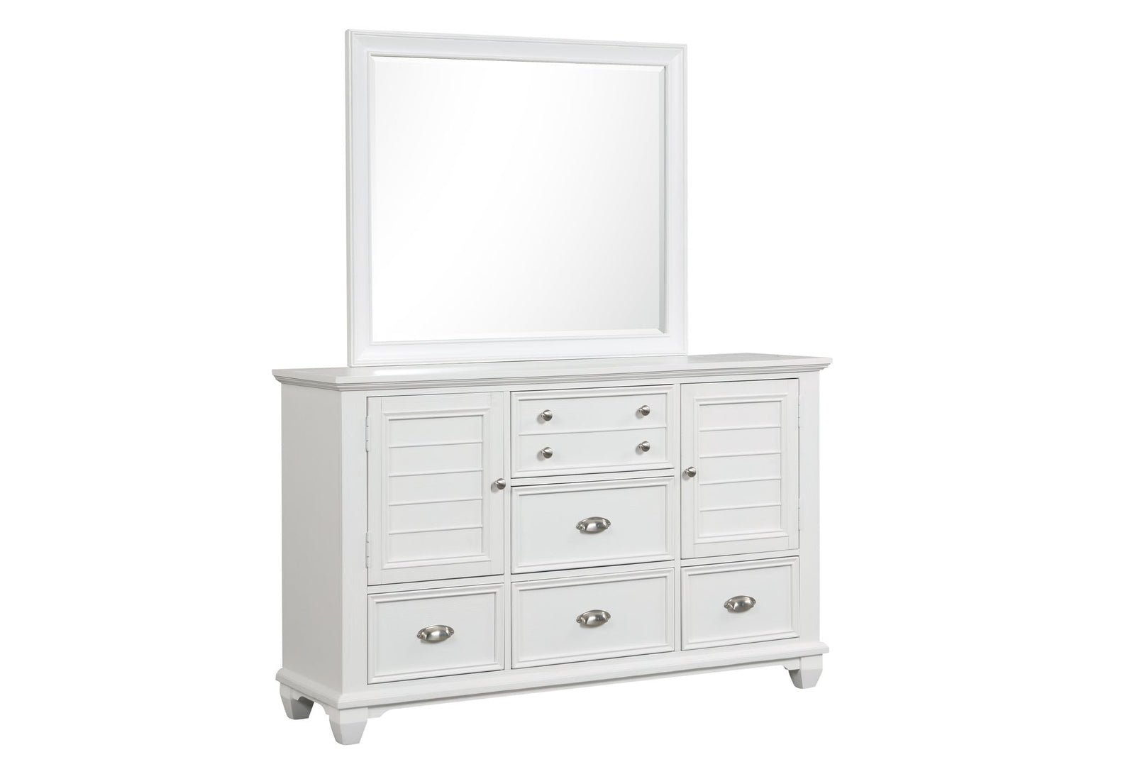 Jamestown Landscape Mirror- White