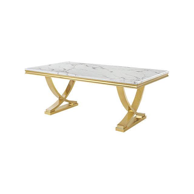 Wadenstil Dining Table, Gold/White - view 9