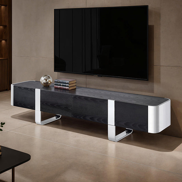 Leknes Tv Stand Black W/ Silver Frame - view 5