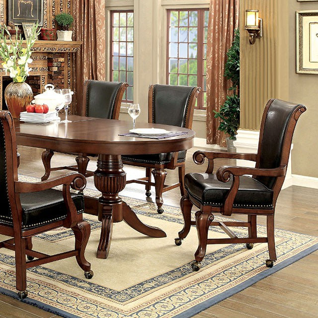 Melina 7 Pc Dining Table Set, Brown Cherry