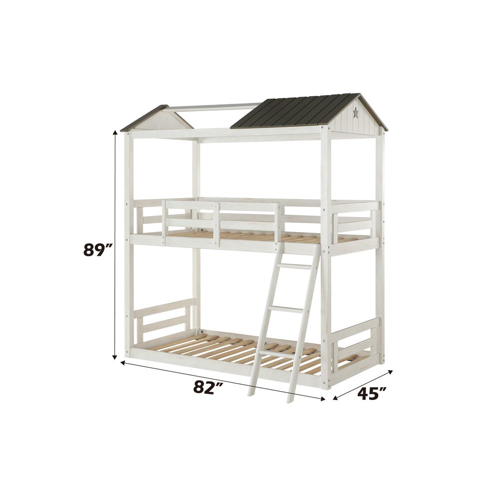 Nadine Cottage Twin/Twin Bunk Bed – dimensions diagram