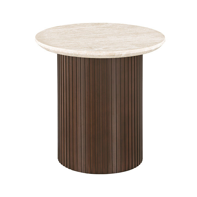 Alvik End Round Table, Light Beige/Walnut - view 4