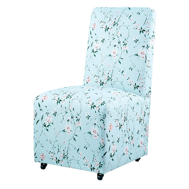 Durham Dining Chair W/ 4 Casters, Chinoiserie Light Teal/Pink