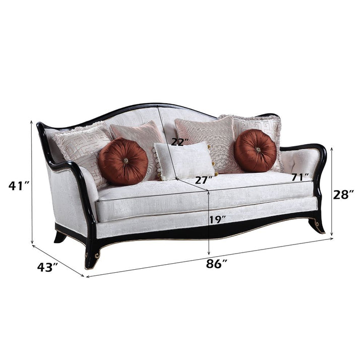 Nurmive Sofa W/7 Pillows – dimensions diagram