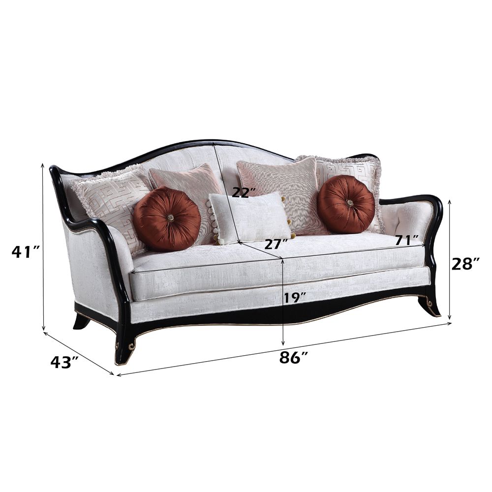 Nurmive Sofa W/7 Pillows – dimensions diagram